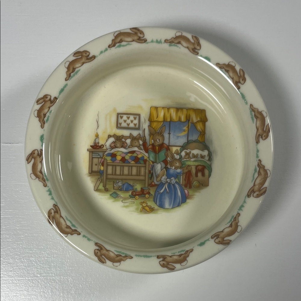 Children's Bone China Royal Doulton Bunnykins Bowl Dish “Reading Bedtime Story”